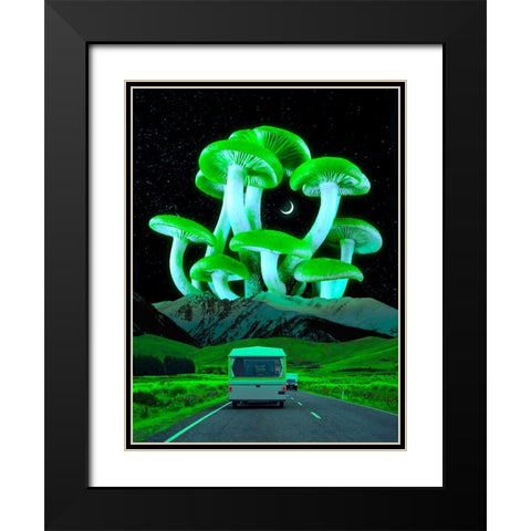 Trippyland Black Modern Wood Framed Art Print with Double Matting by Orozco, Danner