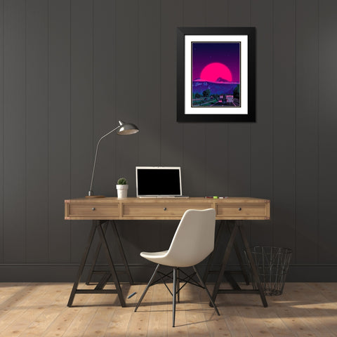 Neon Worlds 4 Black Modern Wood Framed Art Print with Double Matting by Orozco, Danner