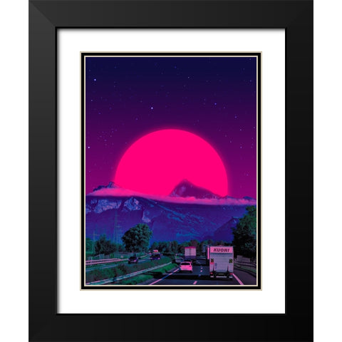 Neon Worlds 4 Black Modern Wood Framed Art Print with Double Matting by Orozco, Danner