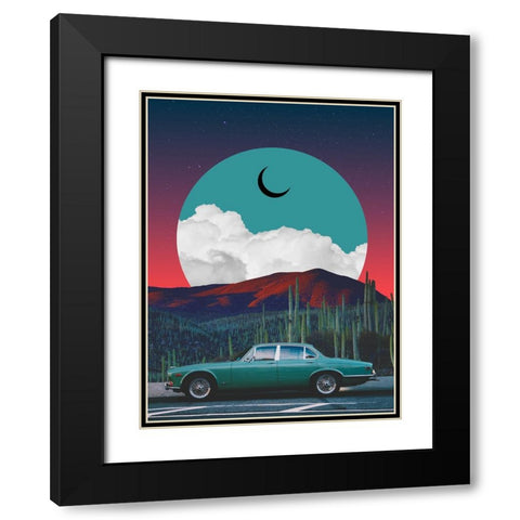Jaguar Black Modern Wood Framed Art Print with Double Matting by Orozco, Danner