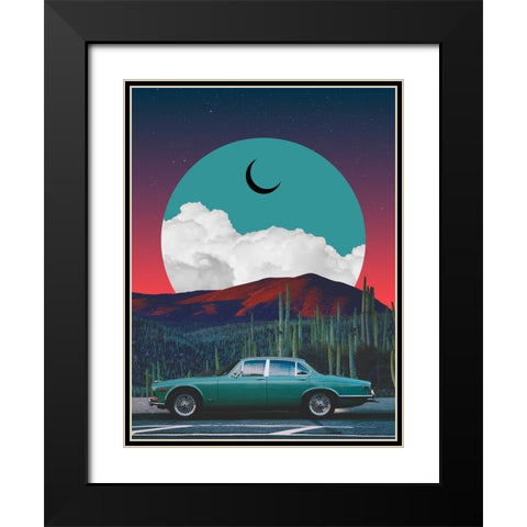 Jaguar Black Modern Wood Framed Art Print with Double Matting by Orozco, Danner