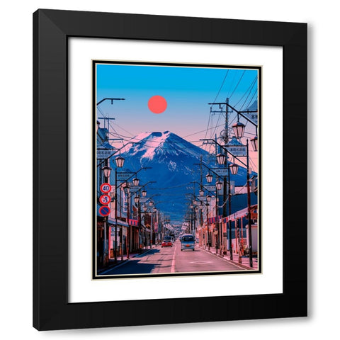 Fuji Black Modern Wood Framed Art Print with Double Matting by Orozco, Danner