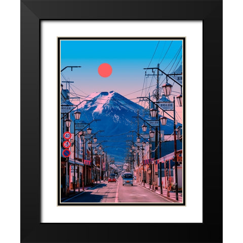 Fuji Black Modern Wood Framed Art Print with Double Matting by Orozco, Danner