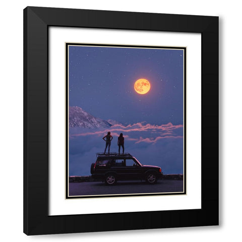 Moonlight 1 Black Modern Wood Framed Art Print with Double Matting by Orozco, Danner