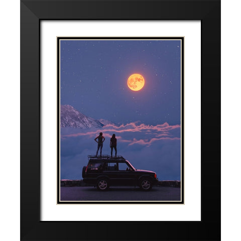 Moonlight 1 Black Modern Wood Framed Art Print with Double Matting by Orozco, Danner
