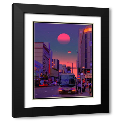 Neon Worlds 6 Black Modern Wood Framed Art Print with Double Matting by Orozco, Danner