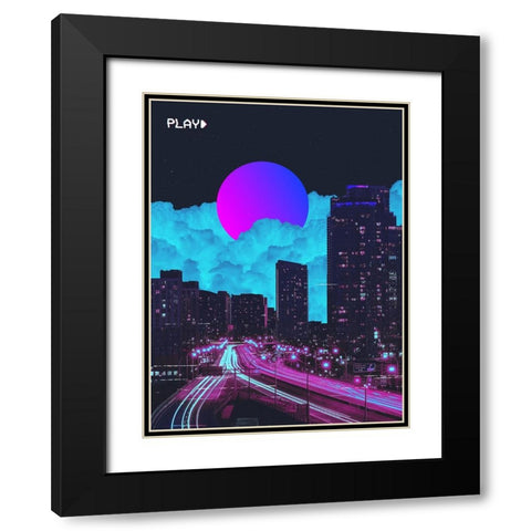 VHS City Black Modern Wood Framed Art Print with Double Matting by Orozco, Danner