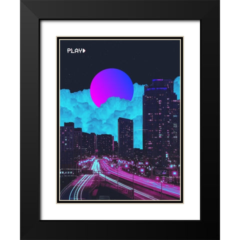 VHS City Black Modern Wood Framed Art Print with Double Matting by Orozco, Danner