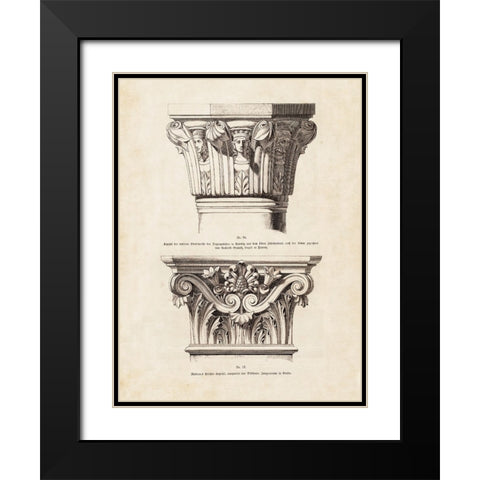 Architectural Ornament - I Black Modern Wood Framed Art Print with Double Matting by CAG