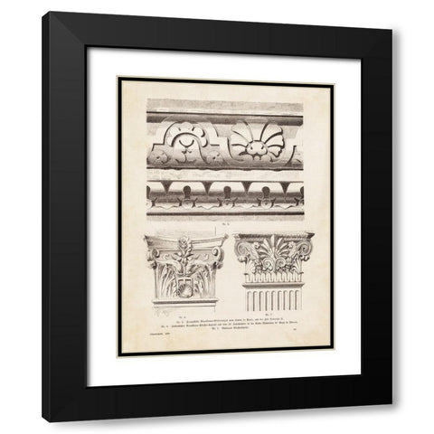Architectural Ornament - II Black Modern Wood Framed Art Print with Double Matting by CAG