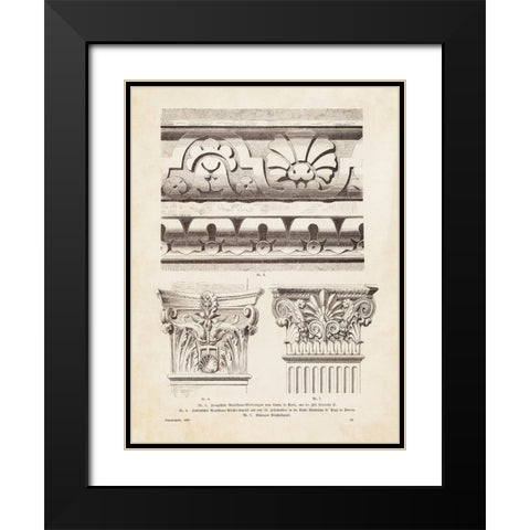 Architectural Ornament - II Black Modern Wood Framed Art Print with Double Matting by CAG