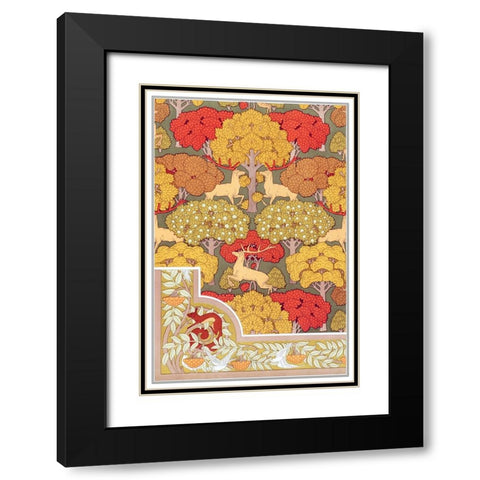Decoration And Ornament - V Black Modern Wood Framed Art Print with Double Matting by CAG