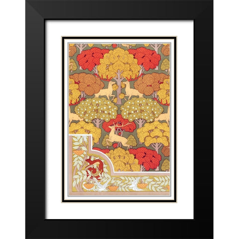 Decoration And Ornament - V Black Modern Wood Framed Art Print with Double Matting by CAG