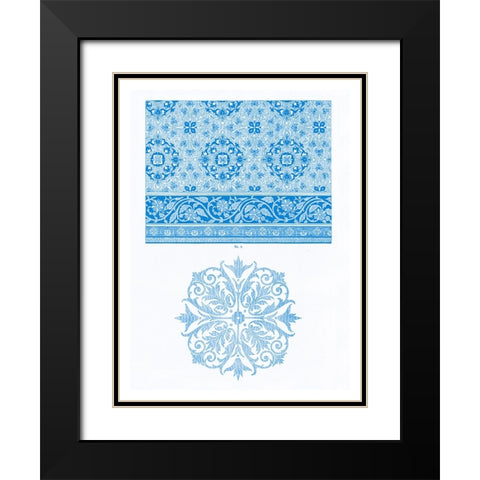 Vintage Pattern II Black Modern Wood Framed Art Print with Double Matting by Gewerbehalle