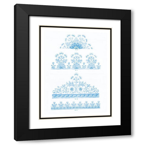 Vintage Pattern III Black Modern Wood Framed Art Print with Double Matting by Gewerbehalle