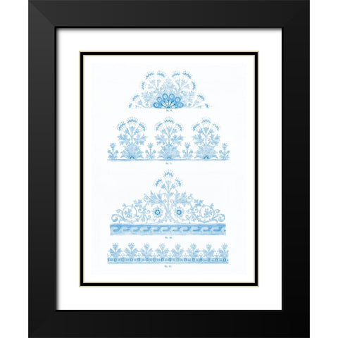 Vintage Pattern III Black Modern Wood Framed Art Print with Double Matting by Gewerbehalle