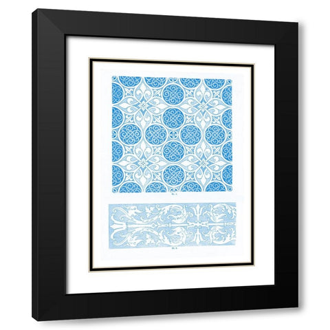 Vintage Pattern IV Black Modern Wood Framed Art Print with Double Matting by Gewerbehalle