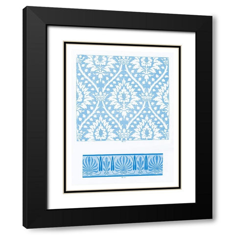 Vintage Pattern V Black Modern Wood Framed Art Print with Double Matting by Gewerbehalle