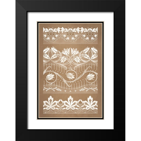Designs for Lace and Embroidery (1899) - I Black Modern Wood Framed Art Print with Double Matting by Aubert, Felix