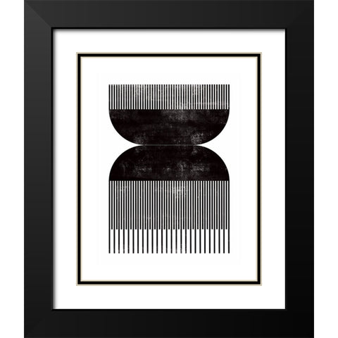 Comb - I Black Modern Wood Framed Art Print with Double Matting by CAG