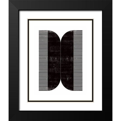 Comb - II Black Modern Wood Framed Art Print with Double Matting by CAG
