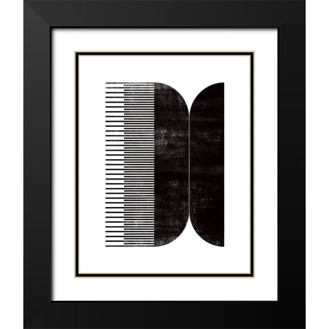 Comb - III Black Modern Wood Framed Art Print with Double Matting by CAG