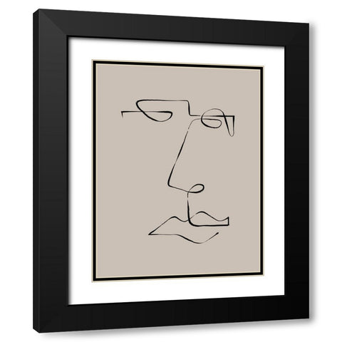 Face Study I Black Modern Wood Framed Art Print with Double Matting by CAG
