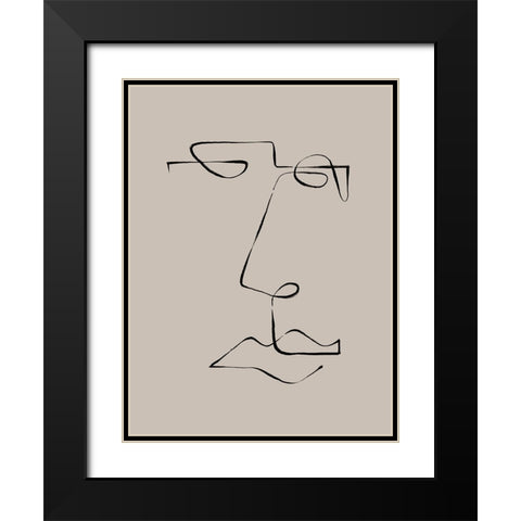 Face Study I Black Modern Wood Framed Art Print with Double Matting by CAG
