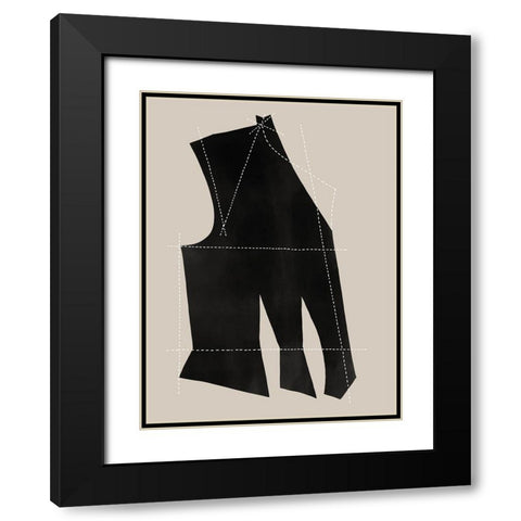 Stitch I Black Modern Wood Framed Art Print with Double Matting by CAG