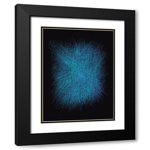 Strokes II Black Modern Wood Framed Art Print with Double Matting by Sina