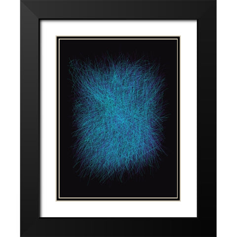 Strokes II Black Modern Wood Framed Art Print with Double Matting by Sina