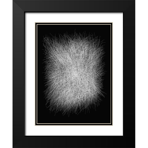 Strokes I-C Black Modern Wood Framed Art Print with Double Matting by Sina