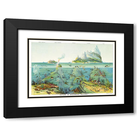 Nature in Descending Regions - 1893 Black Modern Wood Framed Art Print with Double Matting by Yaggy, Levi Walter