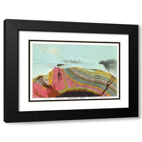 Geological Chart - 1893 Black Modern Wood Framed Art Print with Double Matting by Yaggy, Levi Walter