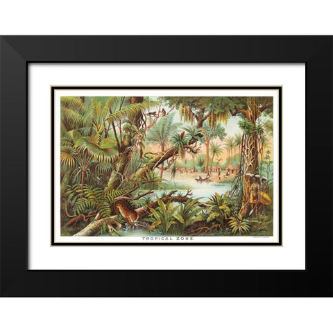 Tropical Zone - 1893 Black Modern Wood Framed Art Print with Double Matting by Yaggy, Levi Walter
