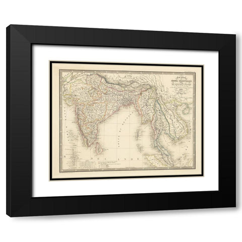 Indes Orientales - 1854 Black Modern Wood Framed Art Print with Double Matting by CAG