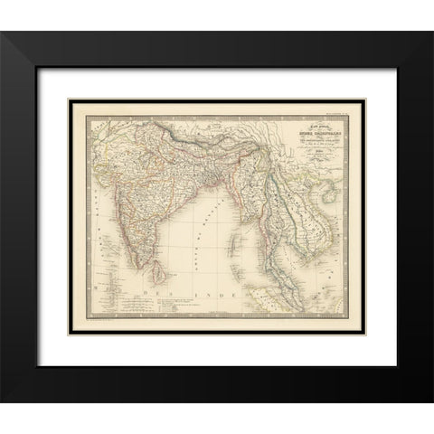 Indes Orientales - 1854 Black Modern Wood Framed Art Print with Double Matting by CAG