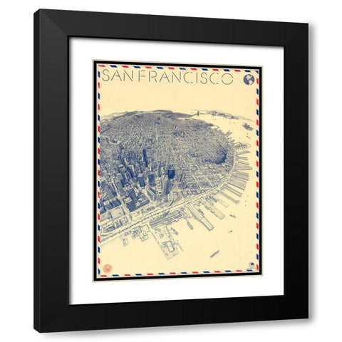 Map of San Francisco - 1912 Black Modern Wood Framed Art Print with Double Matting by CAG