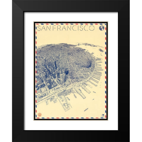 Map of San Francisco - 1912 Black Modern Wood Framed Art Print with Double Matting by CAG