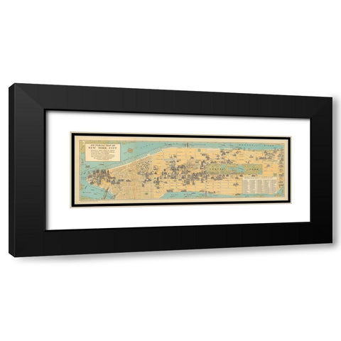 Map of New York City, 1926 Black Modern Wood Framed Art Print with Double Matting by CAG