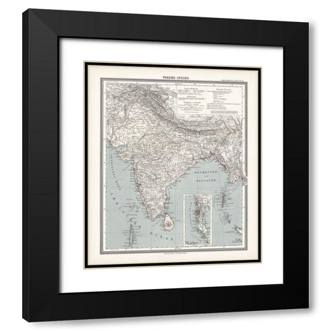 Vorder-Indien - 1888 Black Modern Wood Framed Art Print with Double Matting by CAG