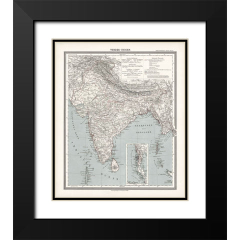 Vorder-Indien - 1888 Black Modern Wood Framed Art Print with Double Matting by CAG