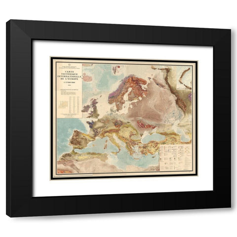 Geological Map of the World - 1962 Black Modern Wood Framed Art Print with Double Matting by CAG