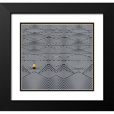 Echoes Black Modern Wood Framed Art Print with Double Matting by Wonder, Howie