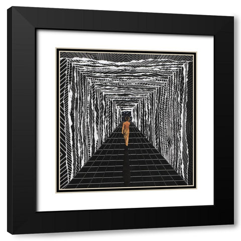 Meditate Black Modern Wood Framed Art Print with Double Matting by Wonder, Howie
