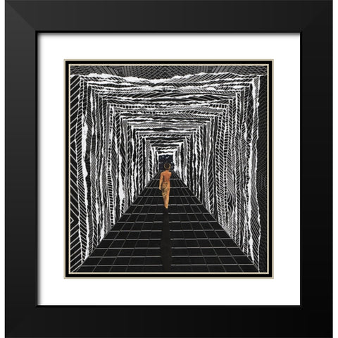 Meditate Black Modern Wood Framed Art Print with Double Matting by Wonder, Howie