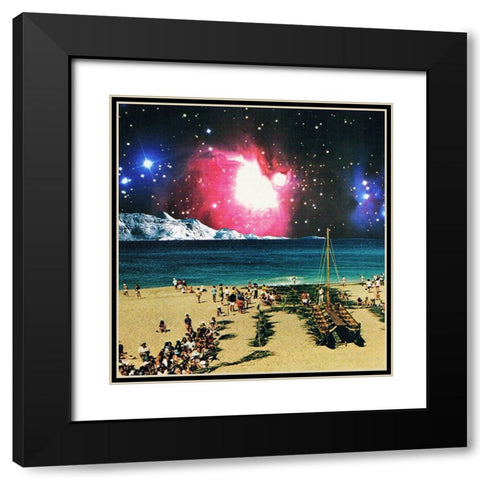 Vacation Black Modern Wood Framed Art Print with Double Matting by Wonder, Howie