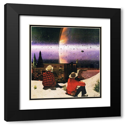 Interstellar Black Modern Wood Framed Art Print with Double Matting by Wonder, Howie