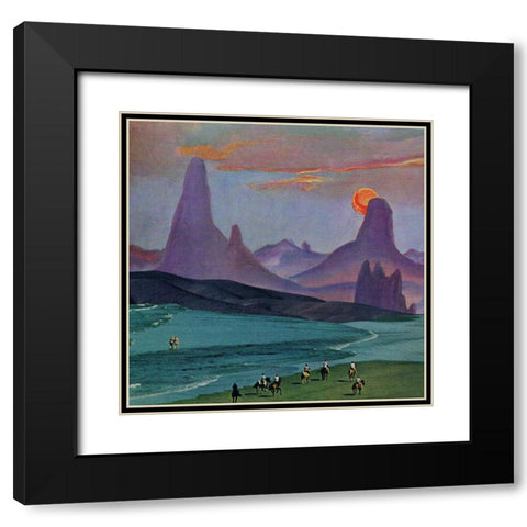 Hills Black Modern Wood Framed Art Print with Double Matting by Wonder, Howie