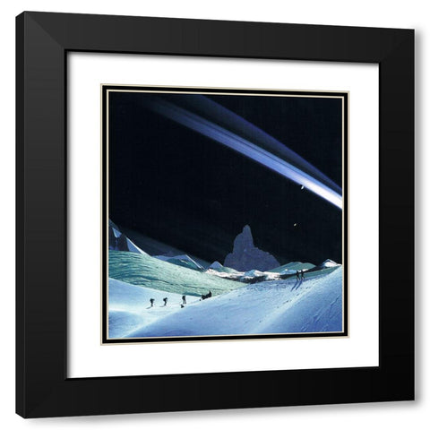 Distant Black Modern Wood Framed Art Print with Double Matting by Wonder, Howie